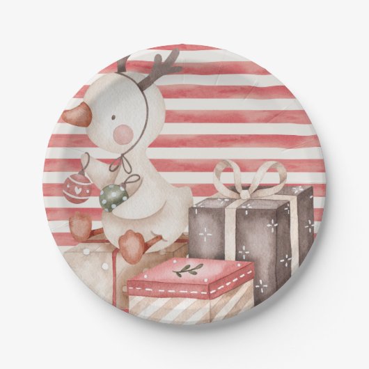 紙プレートと水色アヒル ペーパープレート (正面)