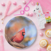 紙プレートと男性の北（鳥）ショウジョウコウカンチョウの写真 ペーパープレート (パーティー)