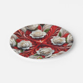 紙プレートと英語バラデザイン ペーパープレート (アングル)