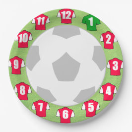 紙プレートと赤と白スポーツシャツ ペーパープレート