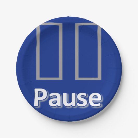 紙プレートの青い一時停止 ペーパープレート (正面)