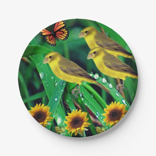 紙プレートひまわり ペーパープレート (正面)