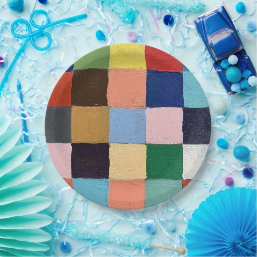 紙プレートインファンキースクウェアデザイン ペーパープレート (パーティー)