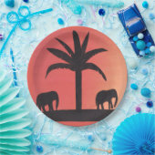 紙プレートウィズエレファントデザイン ペーパープレート (パーティー)