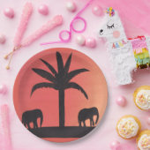 紙プレートウィズエレファントデザイン ペーパープレート (パーティー)