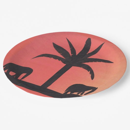 紙プレートウィズエレファントデザイン ペーパープレート (アングル)