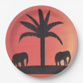 紙プレートウィズエレファントデザイン ペーパープレート (正面)