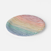 紙プレートウォーターカラーレインボーストライプ ペーパープレート (アングル)