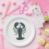 紙プレートキュートロブスタータータンチェック航海のビーチ ペーパープレート (パーティー)