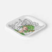 紙プレートグリーンフラッパーガール ペーパープレート (傾斜あり)