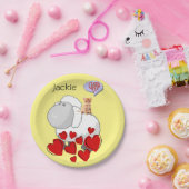 紙プレートシープキッテンハッピーバレンタインデー ペーパープレート (パーティー)