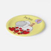 紙プレートシープキッテンハッピーバレンタインデー ペーパープレート (アングル)