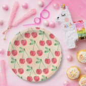 紙プレートスイートレッドさくらんぼデリケートなパターン ペーパープレート (パーティー)