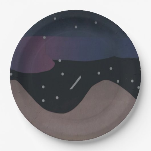 紙プレートズウィズスターリーナイトデザイン ペーパープレート (正面)