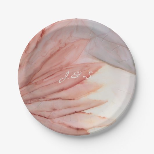 紙プレートズ結婚ラブリーインピンクスとラベンダーズ ペーパープレート (正面)