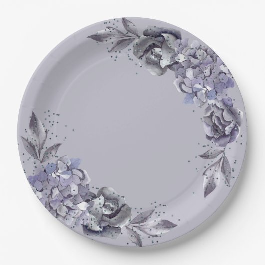 紙プレートディナ結婚ーfor石板ブルー ペーパープレート (正面)