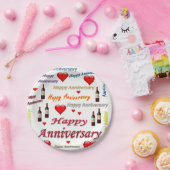 紙プレートハッピー記念日 ペーパープレート (パーティー)