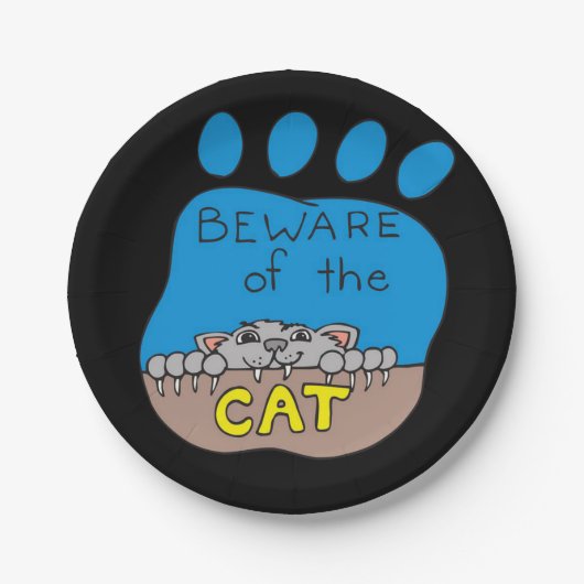 紙プレートハロウィーン猫 ペーパープレート (正面)