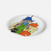 紙プレートハロウィーン、かかし ペーパープレート (アングル)