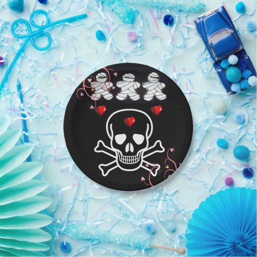 紙プレートハロウィーン、スカル ペーパープレート (パーティー)