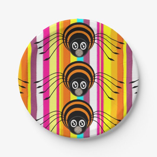 紙プレートハロウィーン，スパイダー ペーパープレート (正面)