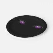 紙プレートハロウィーン、パープルアイズ ペーパープレート (アングル)