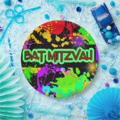 紙プレートバルミツワーブライトネオン絵を描 ペーパープレート (パーティー)