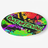 紙プレートバルミツワーブライトネオン絵を描 ペーパープレート (アングル)