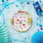 紙プレートバレンタインズデイテディベア ペーパープレート (パーティー)