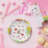 紙プレートバレンタインズデイテディベア ペーパープレート (パーティー)