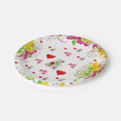 紙プレートバレンタインズデイテディベア ペーパープレート (アングル)