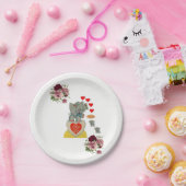 紙プレートバレンタインデイエレファントヴィンテージ ペーパープレート (パーティー)