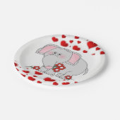 紙プレートバレンタインデイエレファント ペーパープレート (アングル)
