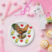 紙プレートバレンタインデイロスターヴィンテージ ペーパープレート (パーティー)