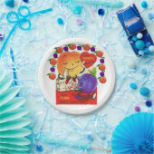 紙プレートバレンタインデピーチプラム ペーパープレート (パーティー)