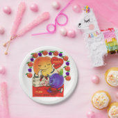 紙プレートバレンタインデピーチプラム ペーパープレート (パーティー)