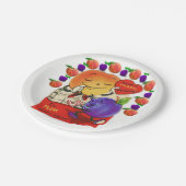 紙プレートバレンタインデピーチプラム ペーパープレート (アングル)