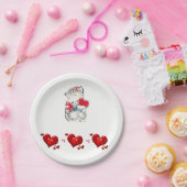 紙プレートバレンタインデーキッテンヴィンテージ ペーパープレート (パーティー)