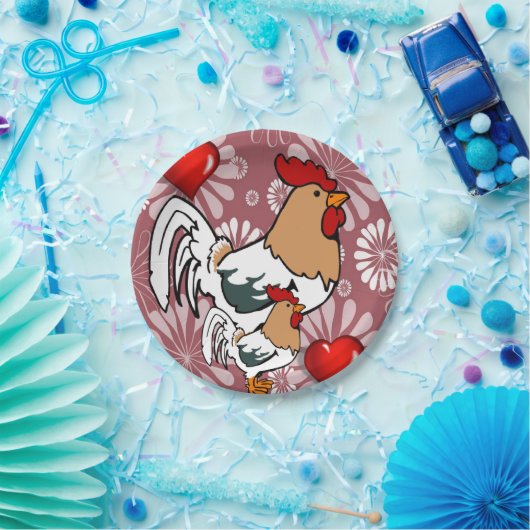 紙プレートバレンタインデーチキン ペーパープレート (パーティー)