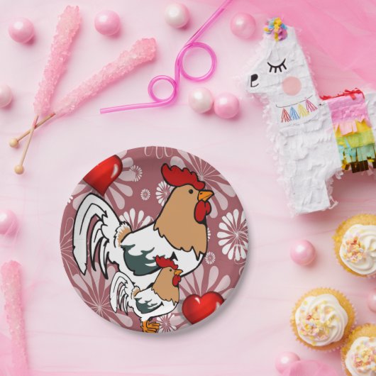 紙プレートバレンタインデーチキン ペーパープレート (パーティー)