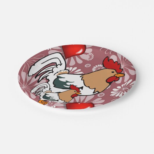 紙プレートバレンタインデーチキン ペーパープレート (アングル)