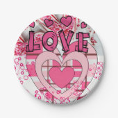紙プレートバレンタインデー愛 ペーパープレート (正面)