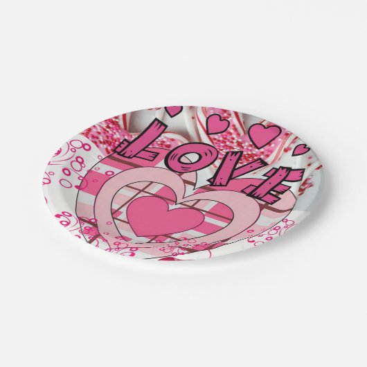 紙プレートバレンタインデー愛 ペーパープレート (アングル)