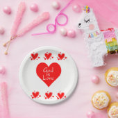 紙プレートバレンタインデー神は愛 ペーパープレート (パーティー)