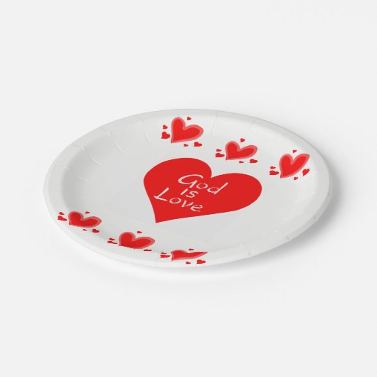 紙プレートバレンタインデー神は愛 ペーパープレート (アングル)