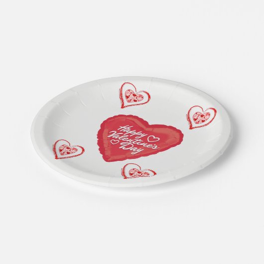 紙プレートバレンタインデー ペーパープレート (アングル)