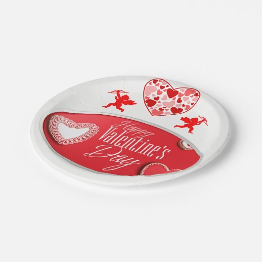紙プレートバレンタインデー ペーパープレート (アングル)