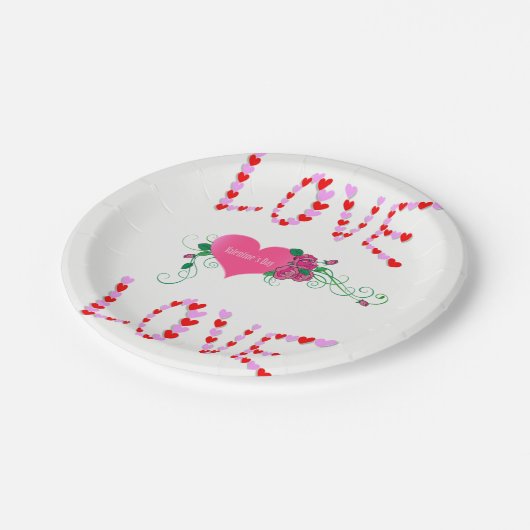紙プレートバレンタインデー ペーパープレート (アングル)