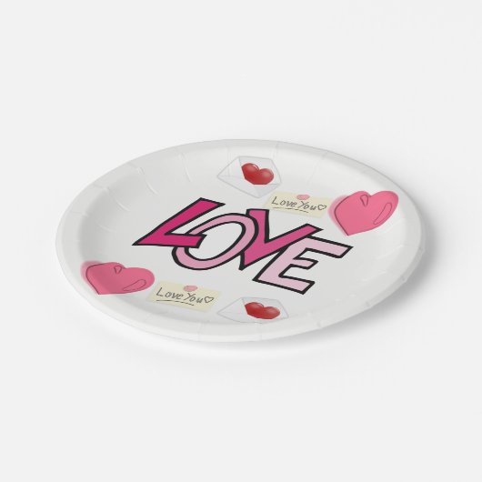 紙プレートバレンタインデー ペーパープレート (アングル)