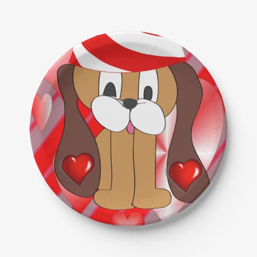 紙プレートバレンタインデー ペーパープレート (正面)